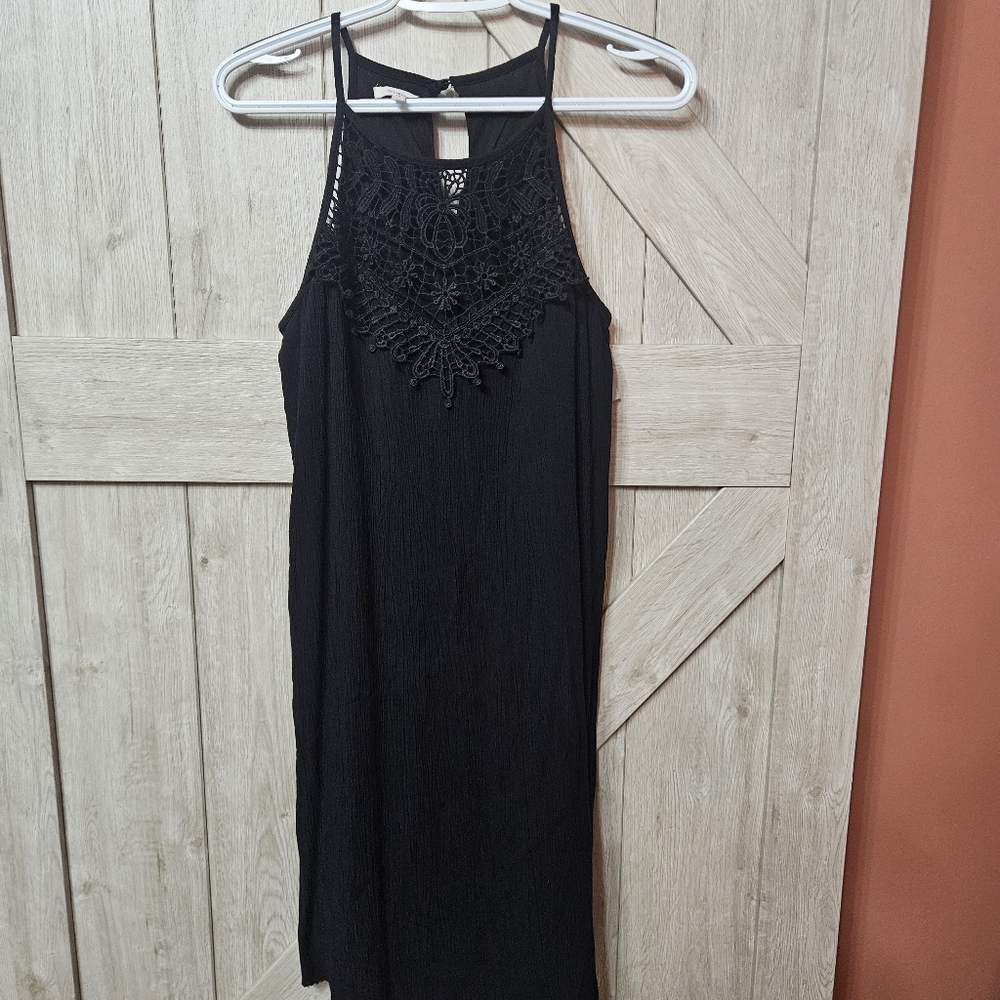Maurices Black Crochet Neck Midi Dress - Size S - NWT